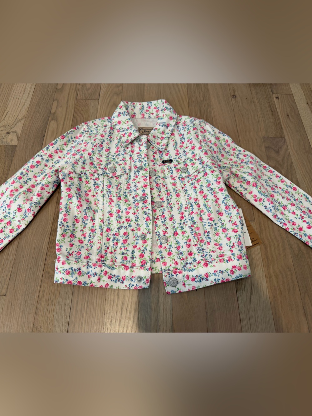 Polo Ralph Lauren white denim floral jacket size 6